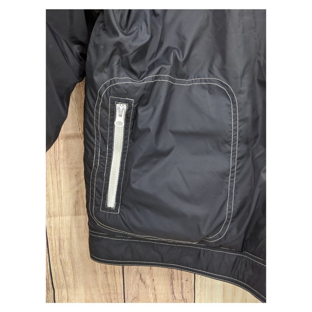LE TIGRE Vtg Y2K Black Nylon Boxy Down Puffer Coat - Picture 3 of 8
